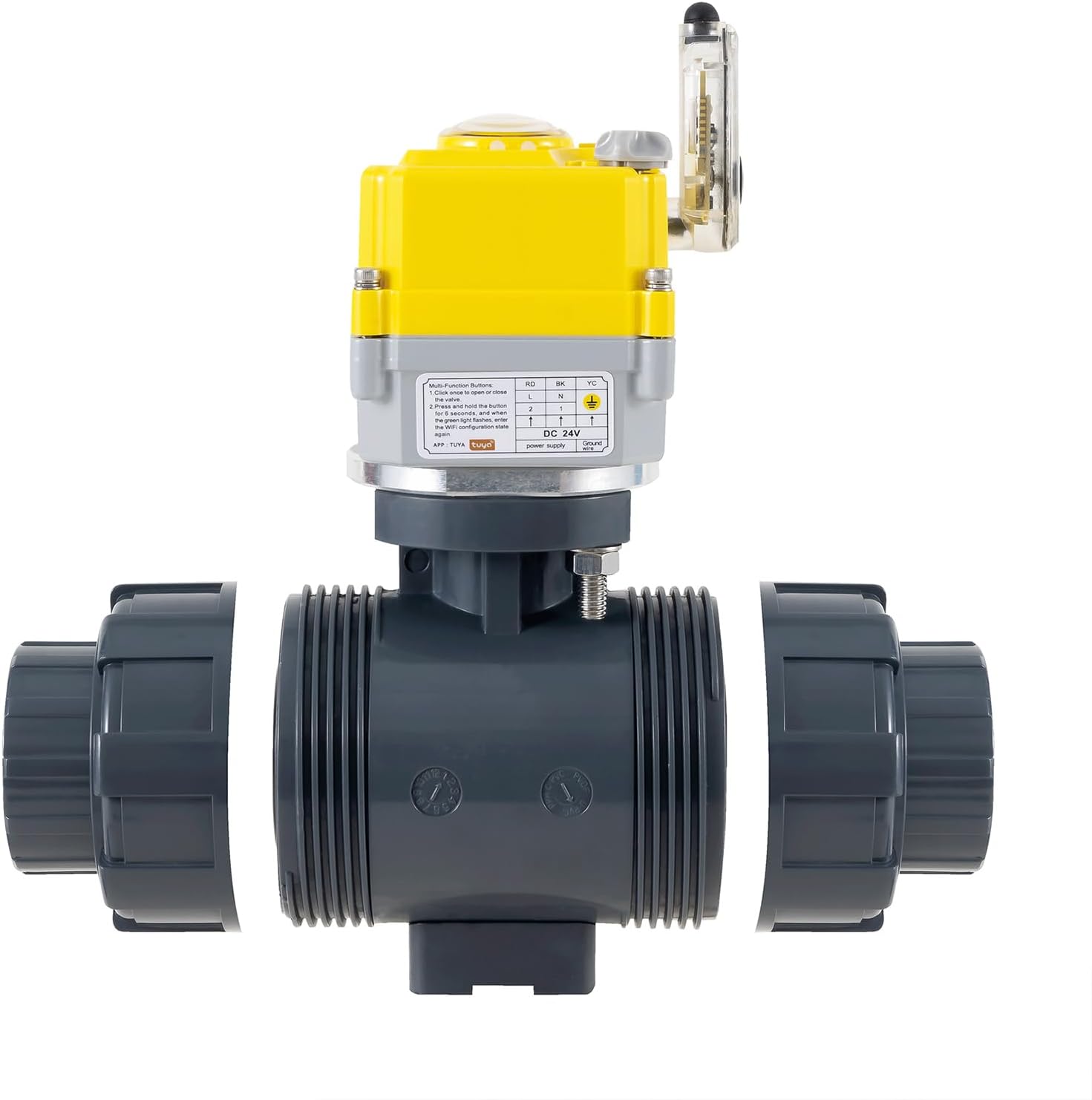 Smart WiFi Water Valve - 2.0-inch Electric Ball Valve with DC24V Actuator/AC110V-230V Power Adapter, TUYA-APP Control, Timed Automatic Shutdown of Home/Industrial Pipes