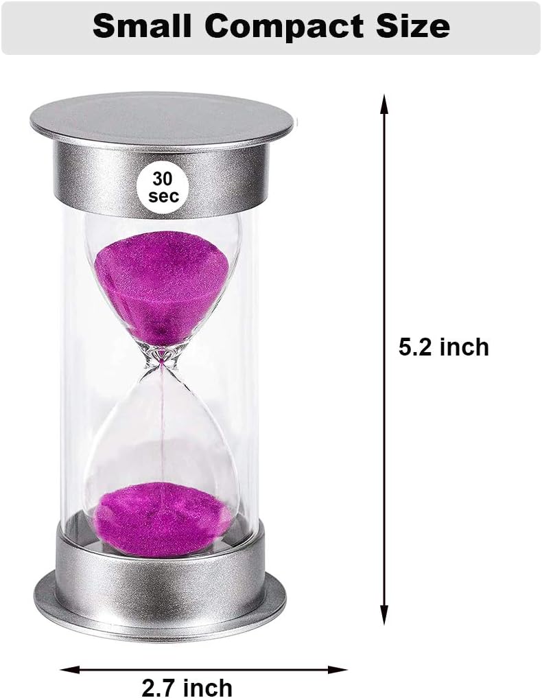 SuLiao Large 30 Sec Sand Timer, Colorful Unbreakable Hourglass, Plastic Purple Sand Watch for Kids Games & Classroom