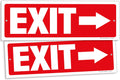 iSYFIX Exit Signs - 2 Pack 12x4 Inch Directional Arrow Signs, 40 mil Polystyrene Plastic, UV Laminated, Scratch & Fade Resistant, Waterproof - Ideal for Office, Theater, School, Business