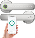 Fingerprint Smart Lever Lock TUYA APP Control Keyless Entry Bluetooth Touchscreen Indoor Handle Biometric Electronic Digital Door Knob with Keypad Suitable for Hotel Office Apartment Bedroom