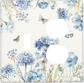 Wallplates Blue Floral Hydrangea Plants 1 Toggle 1 Duplex Switch Plate Electrical GFCI Faceplate Decorative Light Switch Covers for Bedroom Home Decor