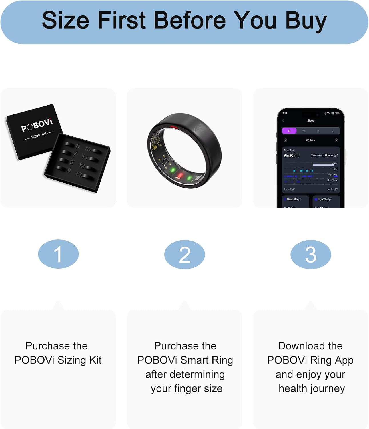 Ring OnePlus - Ultra-Thin Titanium Smart Ring - 7 Days Battery Life - Fitness/SPO₂/Stress/HR/Sleep Skin Temperature Tracker - No App Fee - iOS&Android Compatible (Black,Size 8)