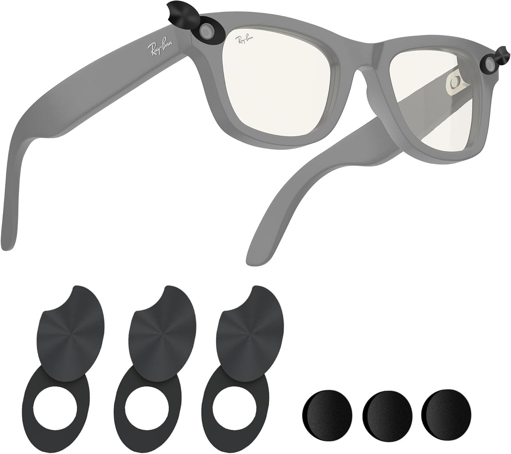 LED Light Privacy Cover for Ray-Ban Meta Smart Glasses – Rotating Camera Lens Shutter Compatible with Wayfarer/Skyler/Headliner(Gen 2), 6PCS Rotating LED Light Blocker Glasses Accessories