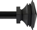 Deco Window Adjustable Curtain Rod for Windows 44 to 120 Inch (Pack of 1) Extendable Heavy Duty 1 Inch Iron Drapery Pole with Finials Wall Mounted French Door Curtain Rods (Black)