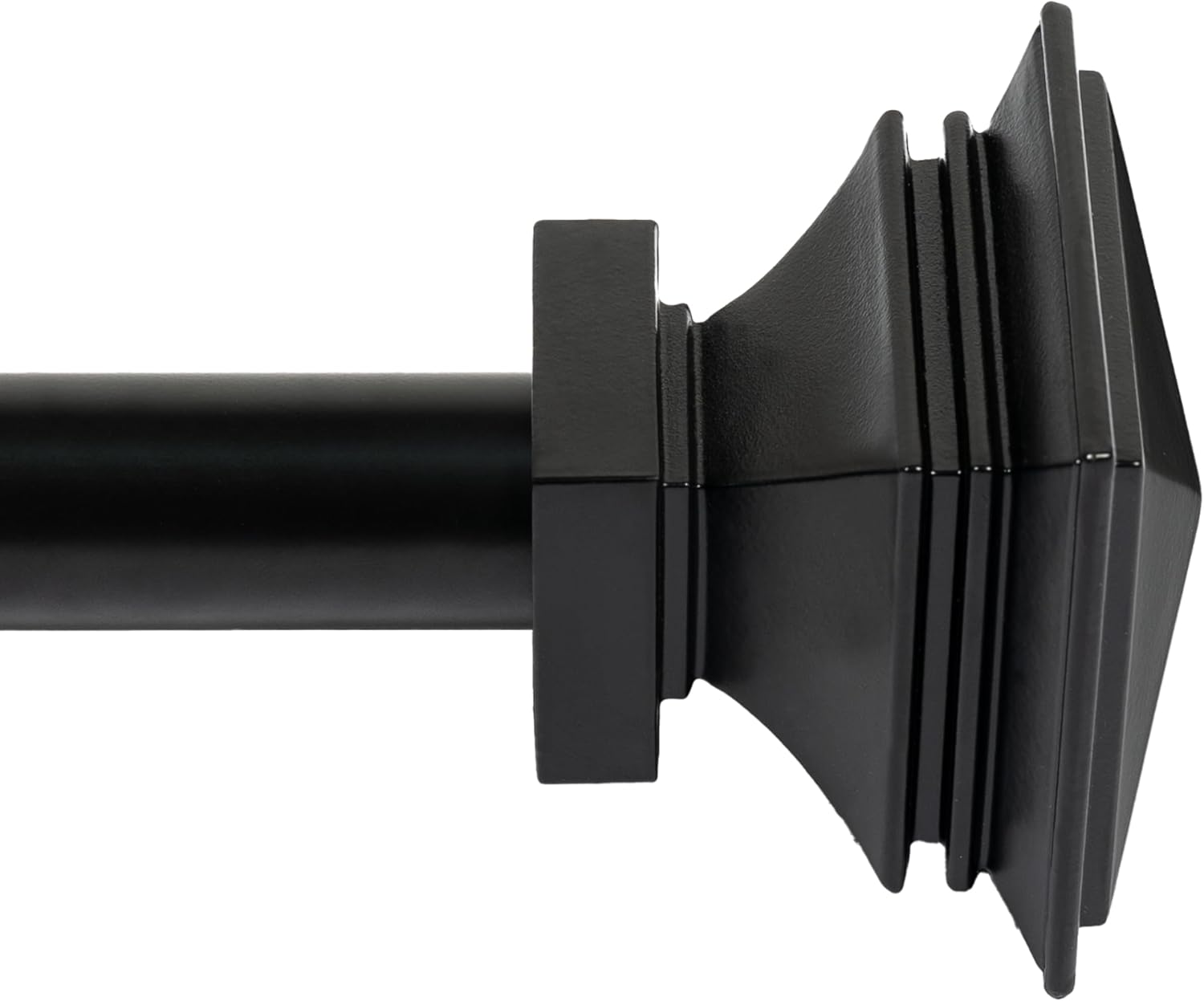 Deco Window Adjustable Curtain Rod for Windows 44 to 120 Inch (Pack of 1) Extendable Heavy Duty 1 Inch Iron Drapery Pole with Finials Wall Mounted French Door Curtain Rods (Black)