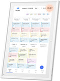 Mezed 21.5" Smart Digital Calendar, Meal Schedule, Duty Chart, HD Smart Touch Screen Home Interactive Electron Calender - Built-in Digital Photo Frame Function, Wall-Mountable (white, 21.5)