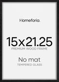 Homeforia 15x21.25 Black Wood Puzzle Frame, High End Oak 15 x 21.25 Frames without Mat, Wooden 21.25x15 Thin Hanging Picture Frame for Wall, 15by21.25 Poster Frames, Tempered Glass, Wall Kit, Set of 1