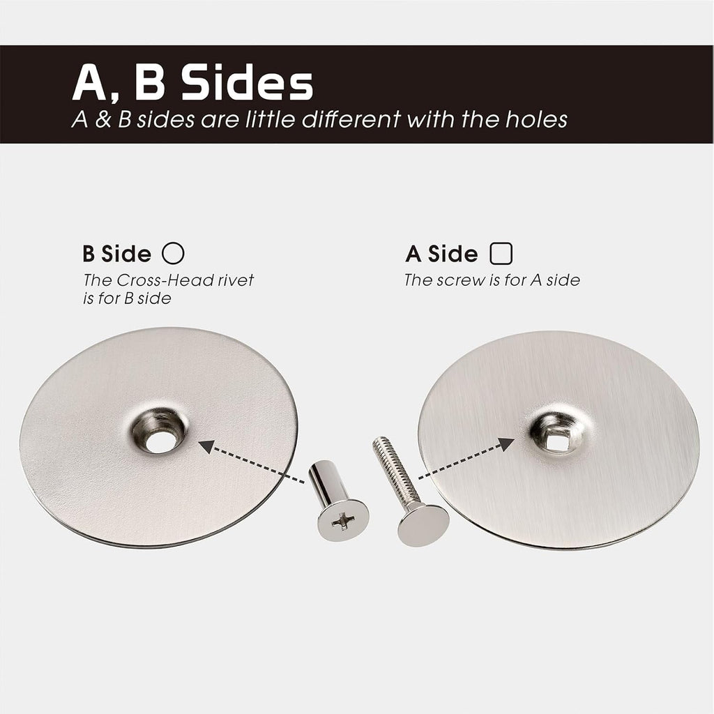 Door Knob Cover, 2-5/8" Diameter Solid Steel Deadbolt Cover Plate, Hole Filler Plate for Door Handle (1, Satin Nickel)