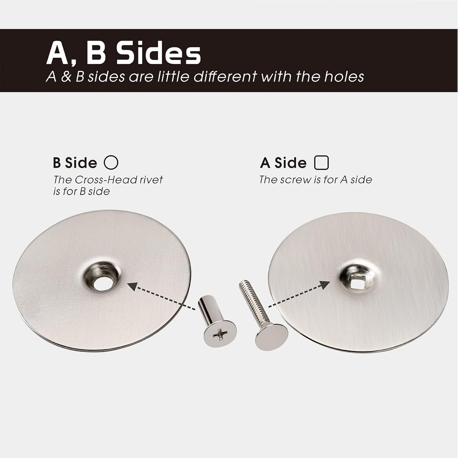 Door Knob Cover, 2-5/8" Diameter Solid Steel Deadbolt Cover Plate, Hole Filler Plate for Door Handle (1, Satin Nickel)