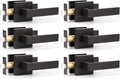 KNOBWELL Oil Rubbed Bronze Interior Door Handles Passage Function Heavy Duty Door Leversets, Closet Door Levers for Left or Right Handing, 6 Pack 2.07 lb One Lever