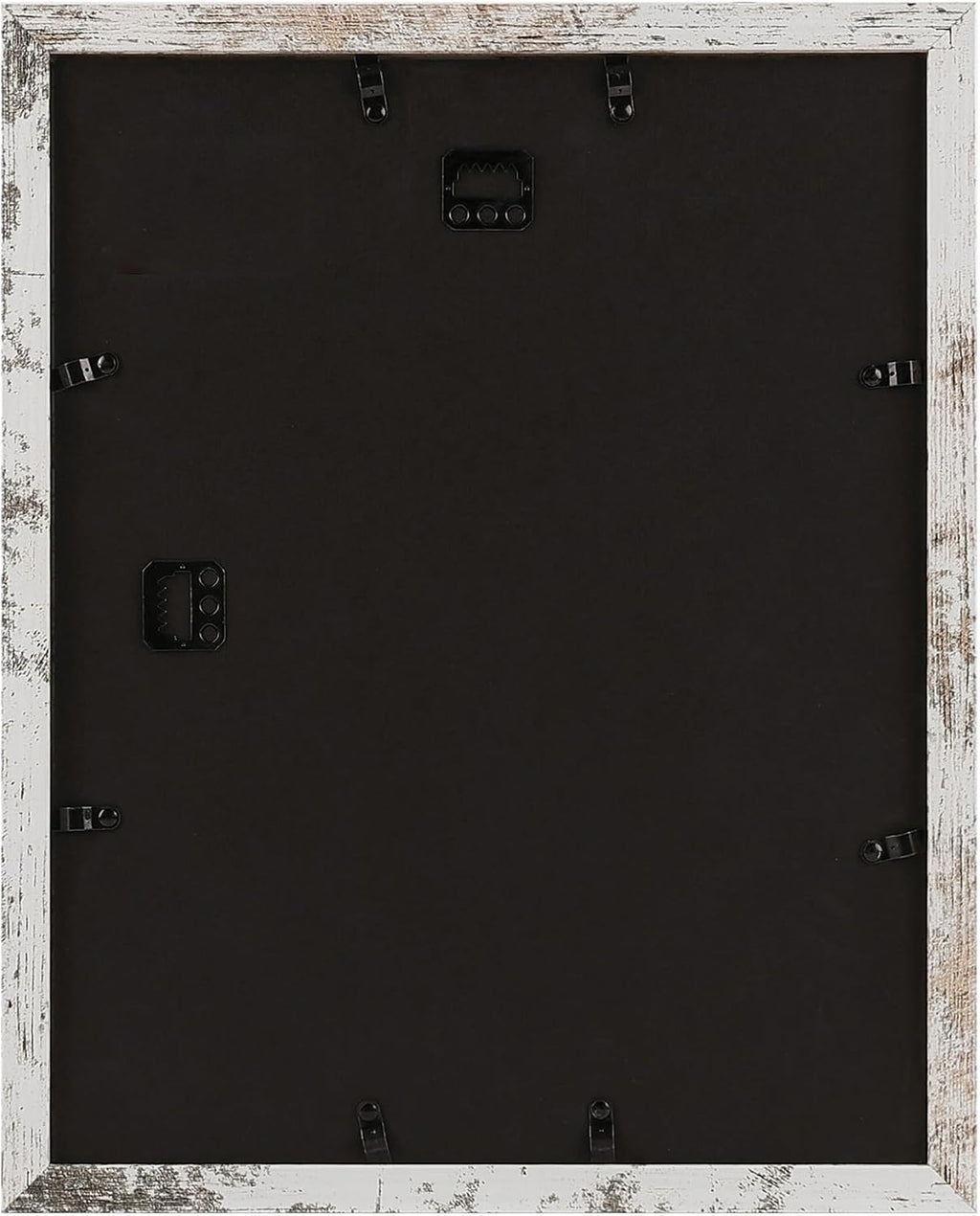 Golden State Art, 11x14 Picture Frame with Mat for 8x10 - High Definition Glass Wall Mounting Horizontal Vertical Display (Weathered White, 2 Pack)