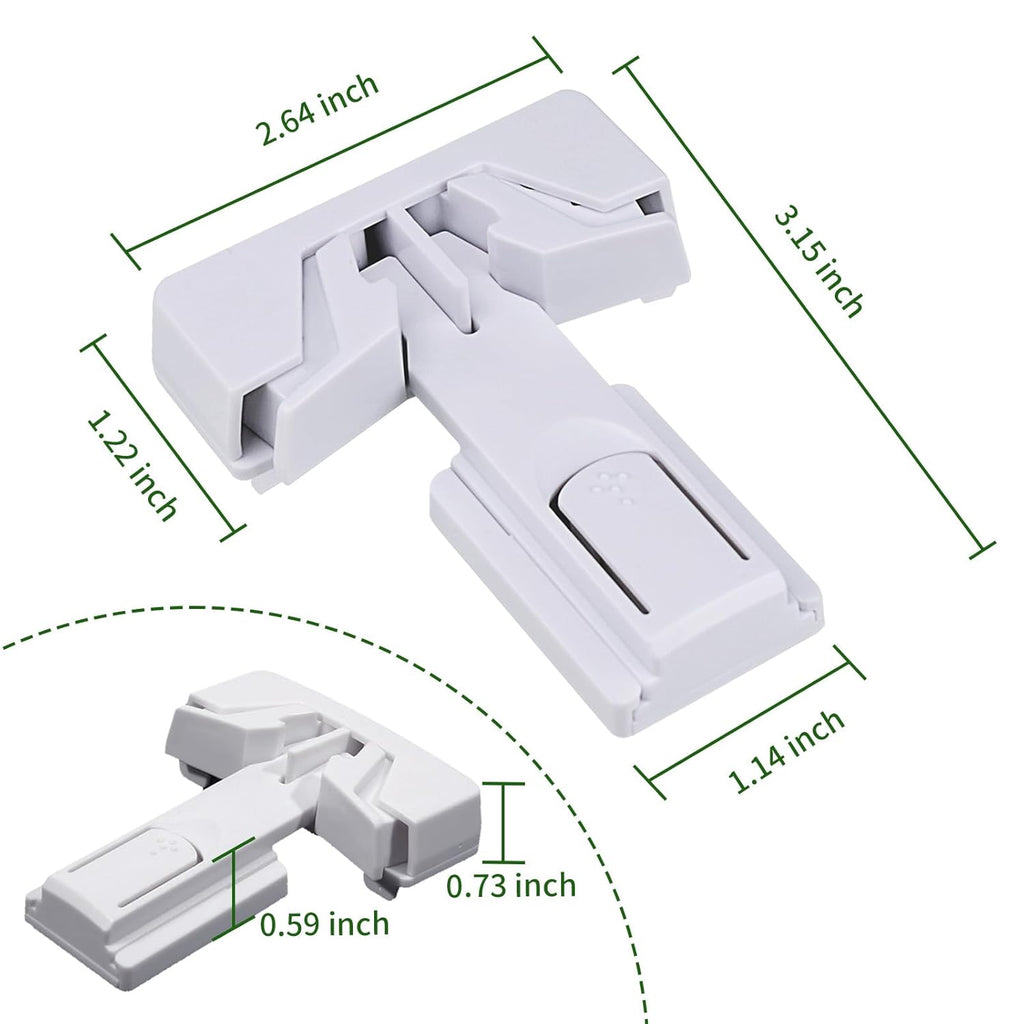 Child Proof Refrigerator Door Lock, Baby Safety Fridge Door Latches, One Handed Operation, No Tools Need or Drill (White1)