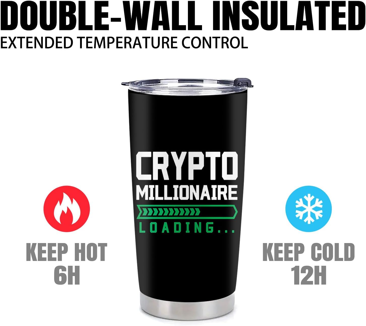 Crypto Gifts for Men - Crypto Stainless Steel Vacuum Insulated Tumbler 20 Oz