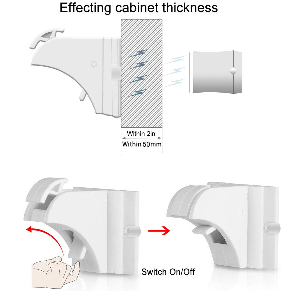Vmaisi Magnet Cabinet Locks for Babies (22 Locks and 4 Keys)