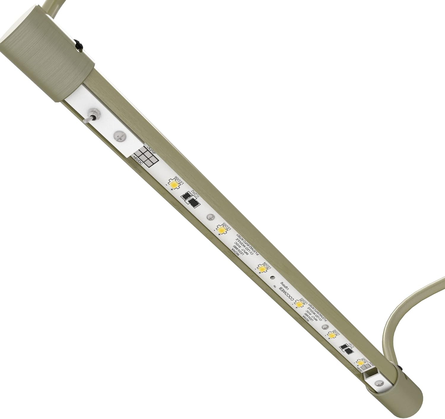 Cocoweb 12 Inch Tru-Slim Antique Brass Picture Light - LED, 2700K, Adjustable Arm, Plug-in, Toggle Switch, Sleek and Compact Design
