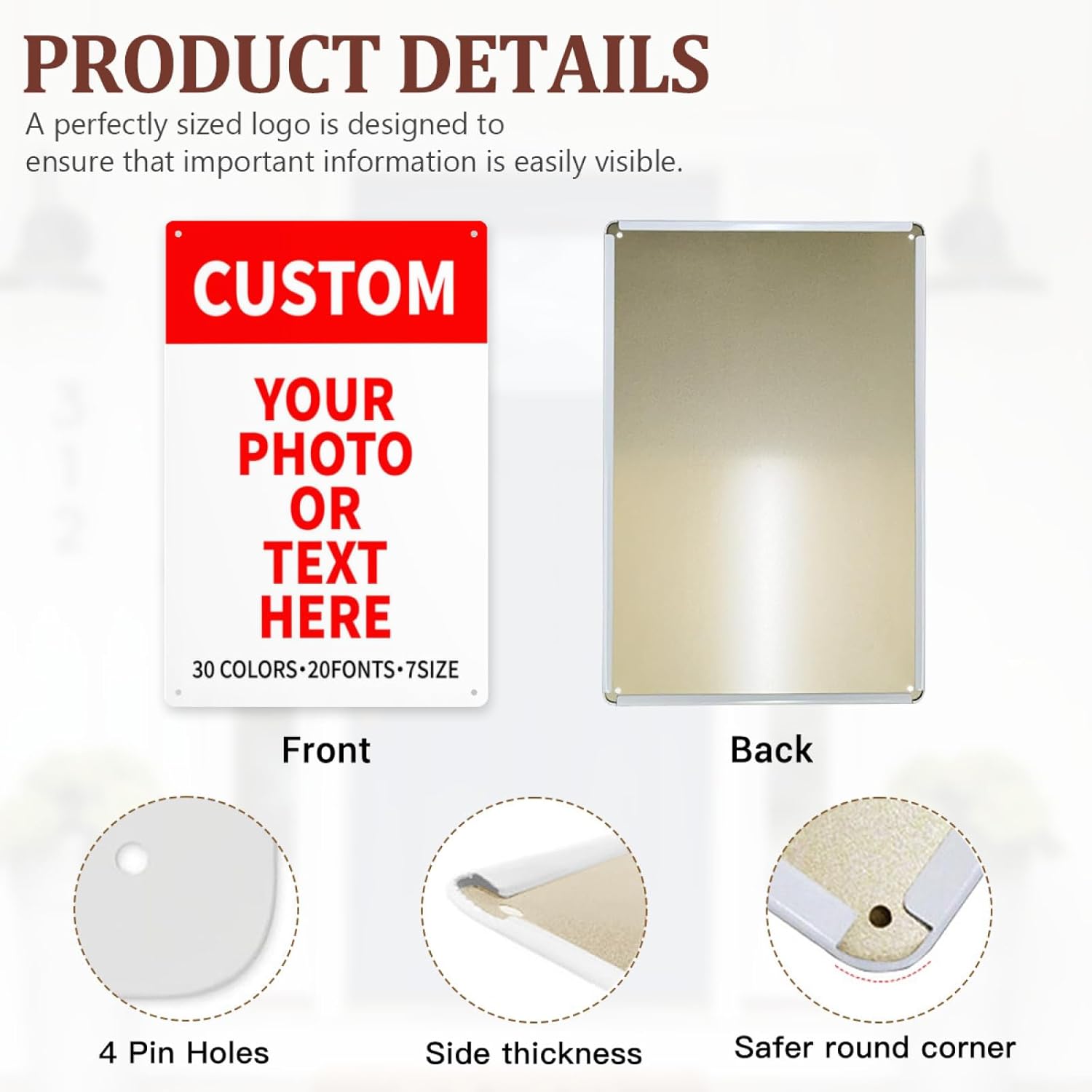 Bulk Custom Signs Outdoor Metal Sign Personalized Signs for Business, Office, Home, Road Signs, Garden Signs, Parking Signs, Decorative Signs, 8''x12''