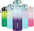 BJPKPK 18oz Insulated Water Bottle with Straw Stainless Steel Double Wall Water Bottles BPA Free Leak Proof Thermal Flask with Lockable Flip Lid and Soft Silicone Spout,Ocean Dream