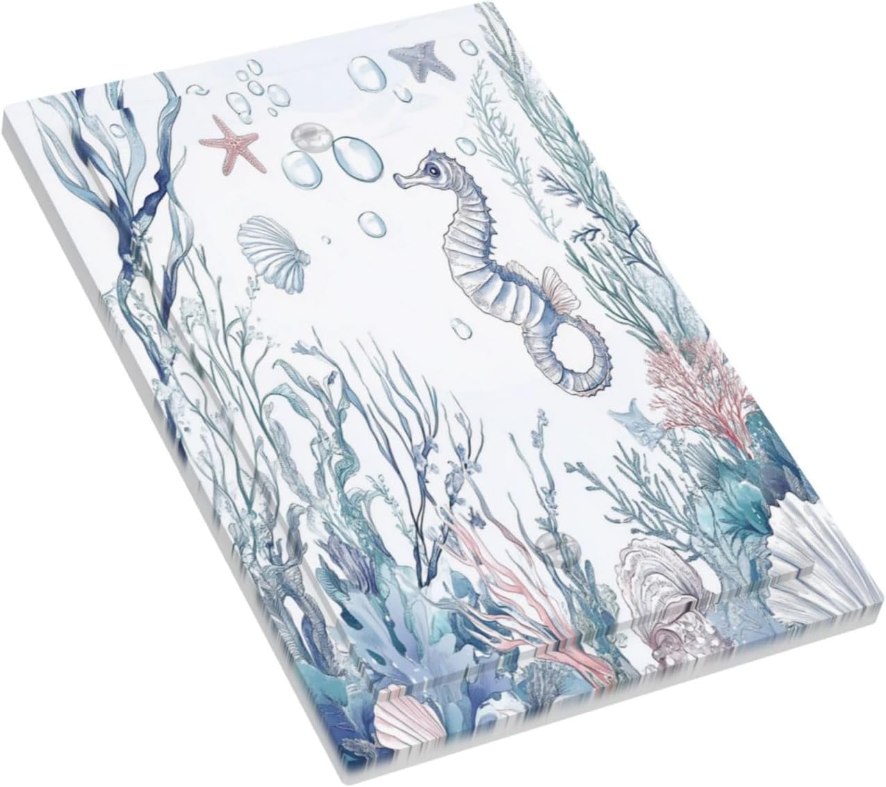 Light Switch Cover Plate Ocean Coral Seahorse Seashell Starfish 1 Gang No Device Blank Electrical Wall Plates Faceplate Decorative Switch Plate For Bathroom Home Decor
