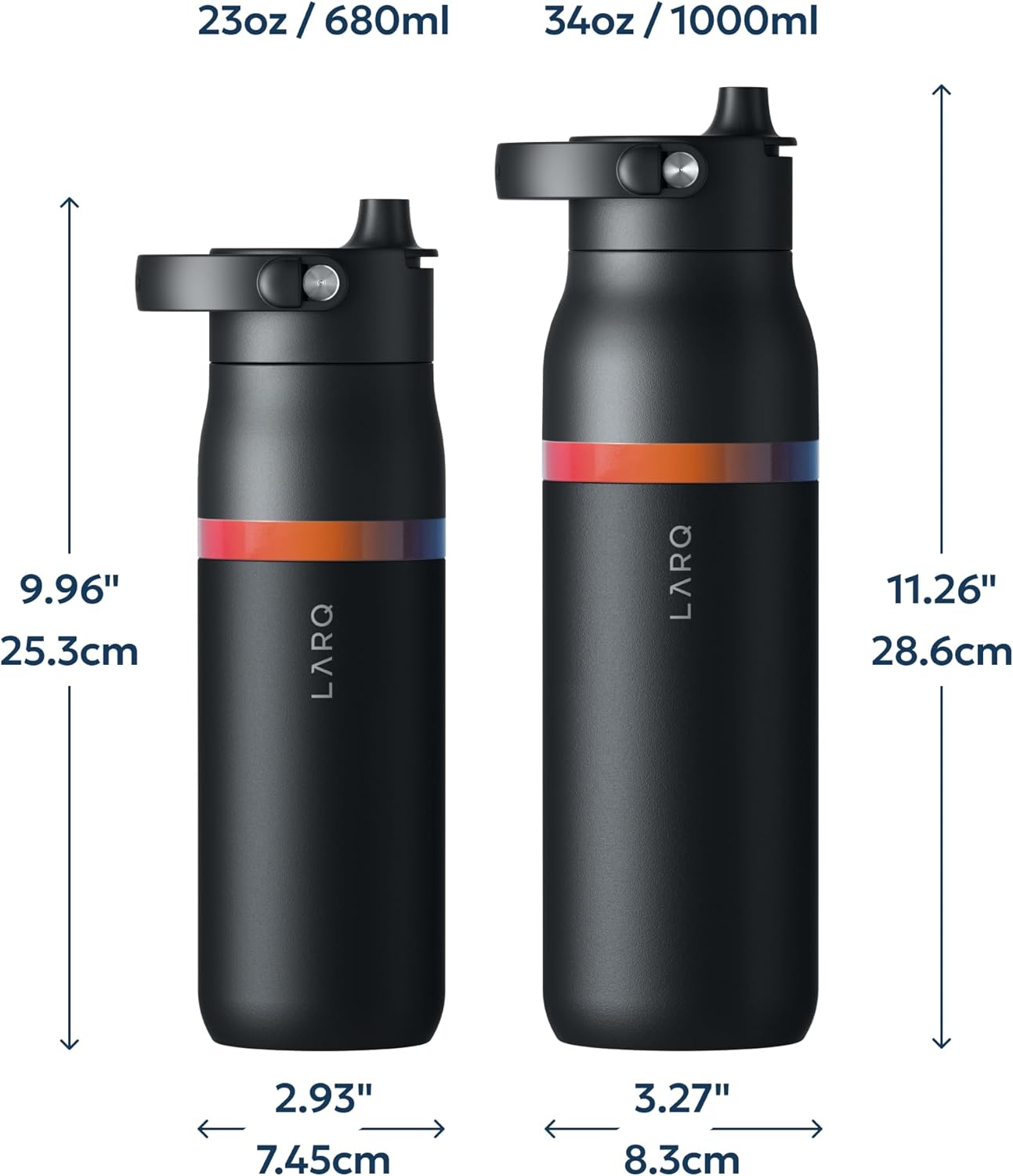 LARQ Bottle Swig Top Amber Vittoria 23 Oz, Obsidian Black
