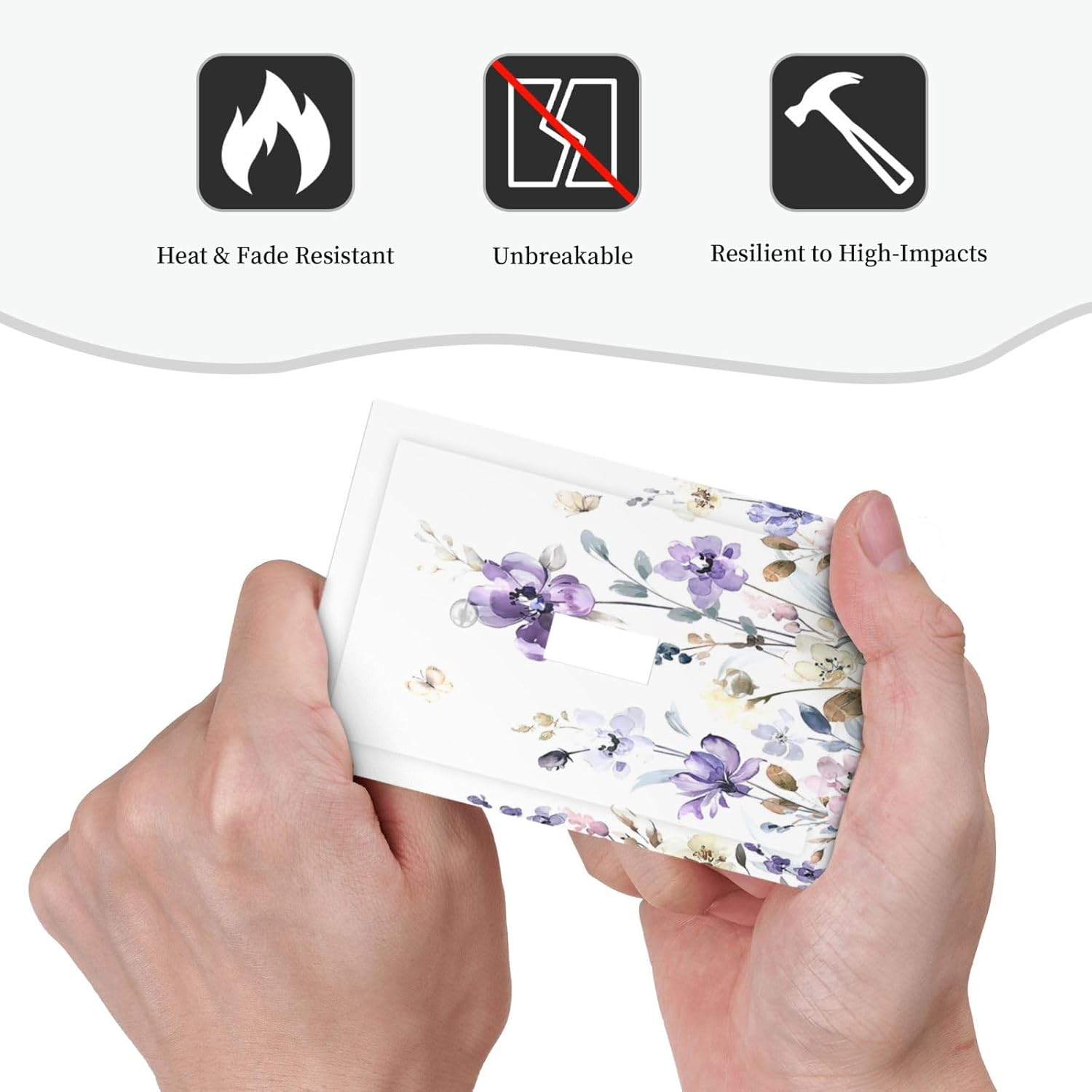 Decorative Light Switch Cover Purple Floral Lilac Watercolor Flower Leaves Butterfly Wildflower 1 Gang Single Toggle Decorator Outlet Wall Plate Device Electrical Faceplate Switchplates for Bedroom