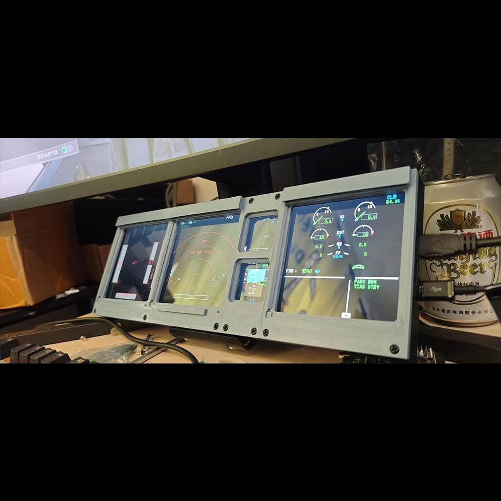 Hoowalt D106 4-in-1 Flight Simulator Display - PFD/ND/ECAM/E/WD for MSFS 2020/2024, Compatible with PMBG, FBW NEOV2 | Windows Home Cockpit Panel for A32X/A35X/A38X
