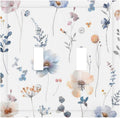 Wildflowers Plant Leaves Floral Berry Decorative Switch Plates 2 Gang Double Toggle Outlet Light Switch Cover Wall Plate Electrical Faceplate for Bed Room Living Room Decor