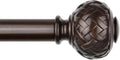TONIAL Bronze Curtain Rod 32 to 43 Inches, 7/8 Adjustable Curtain Rods for Windows 20 to 39 Inches, Splicing Drapery Rods Heavy duty with Netted Texture Finials