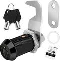 Black Toolbox Lock with Keys - Cabinet Locks Keyed Alike, Hook Cam, Tubular Lock, Tool Box Lock with Manual (1-1/8 Inch 1 Pack-Black)