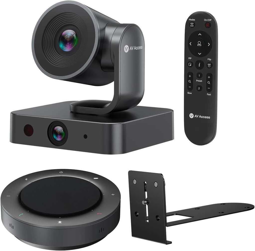 4K Conference Room Camera System, AI Auto-Tracking PTZ Camera 15x Zoom(3x Optical) with Bluetooth Speakerphone Set, 120° Wide-Angle, 16-Foot Mic Pickup, for Zoom YouTube Teams OBS and More