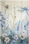 Decorative Light Switch Cover Plate Watercolor Dragonfly Blue Wihte Flower 1 Gang No Device Single Blank Outlet Covers Wall Plates for Electrical Outlets Faceplate for Bedroom Home Decor