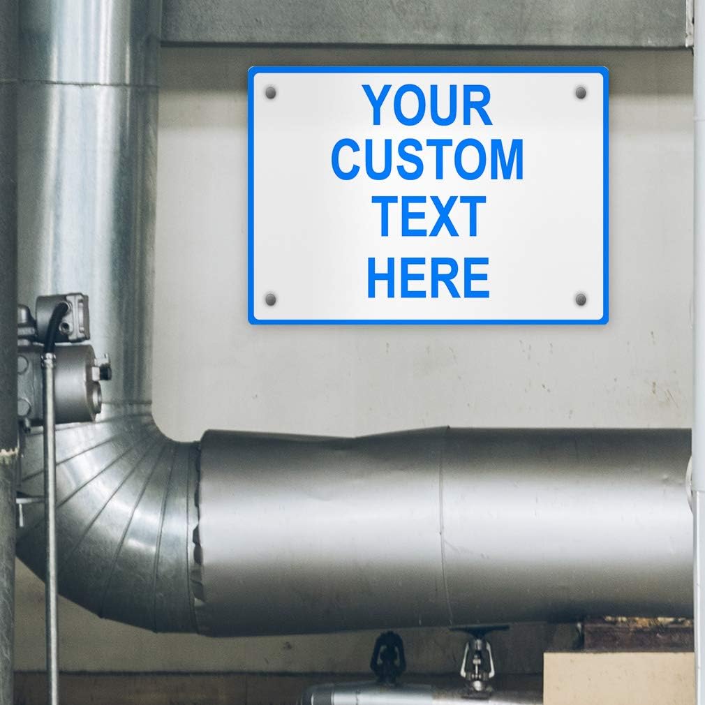 Aluminum Weatherproof Metal Sign Multiple Sizes Custom Personalized Text Here White Blue Notice Travel Horizontal Street Signs 24x18Inches