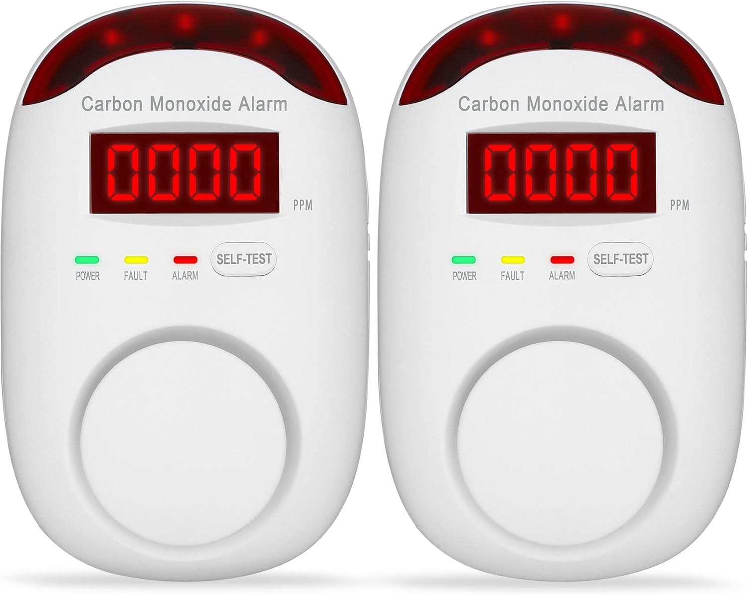 Plug-in Carbon Monoxide Detectors,Koabbit CO Level Monitoring Alarm with Light & Digital Display for Home/Kitchen/Bedroom,Accurate & Easy to Install(2 Pack)