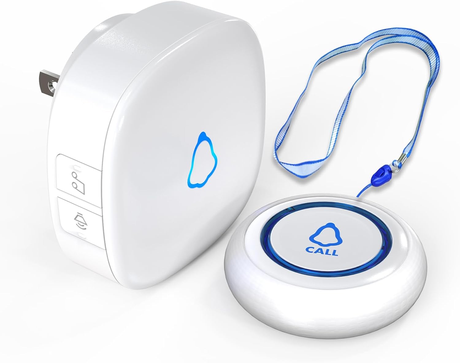 METAK Caregiver Pager Wireless Call Button for Elderly/Senior at Home, 1 Receiver + 1 Button, Medical Life Alert Necklace System for Patients, Disabled, Nurses, Emergency Bell Fall Monitor Devices