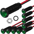 10pcs LED Plastic Indicator Pilot Light AC/DC 12-24V Mounting Hole Size 6mm(Green)