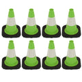 8 Pack 12 Inch Green PVC Traffic Cones Black Base Stable Durable, Sport Training Soccer Practice Kids Activities Markers Indoor Outdoor Use (8, Green, 12 Inch)