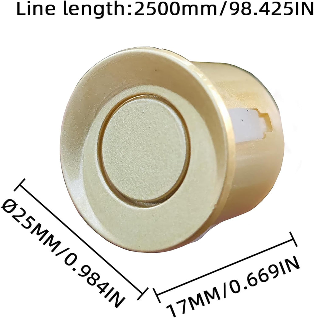 New Feature Rear Parking Sensor with Selectable Distance in Feet, Bidirectional Display Options, and Customizable Numeric Orientation and There are 18 Color Probes to Choose from(Gold)