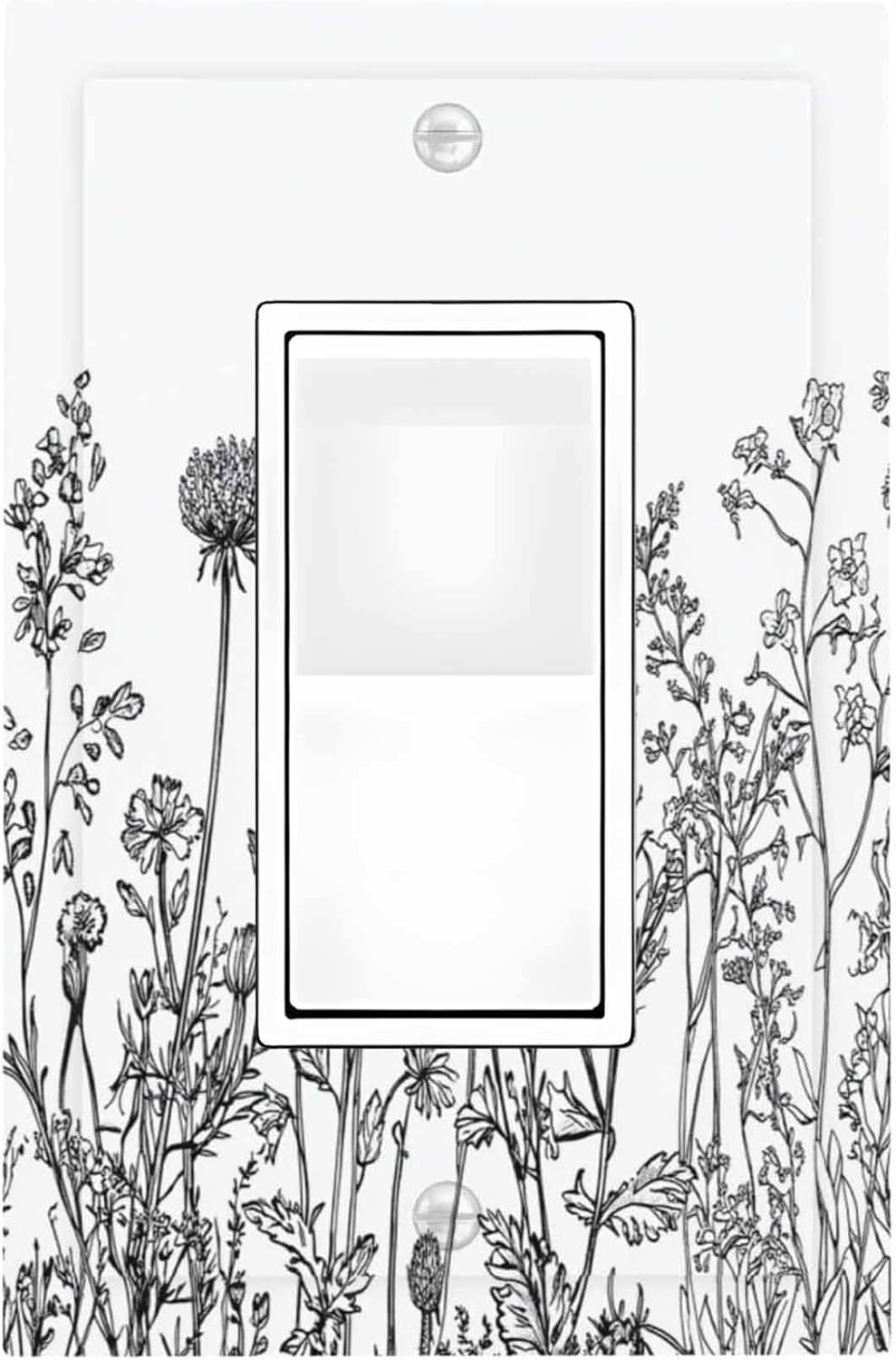 Decorative Outlet Covers Floral Wildflower Rustic Plant Leaves 1 Gang Single Rocker Light Switch Cover Plate Wall Plates Gfci Faceplate For Farmhouse Cabin Decor