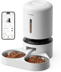 PETLIBRO 5L Automatic Cat Feeder for 2 Cats, 5G&2.4G Wi-Fi Programmable Cat Food Dispenser with Dual Stainless Steel Bowls, Airtight Lock Fresh Technology, Low Food Sensor