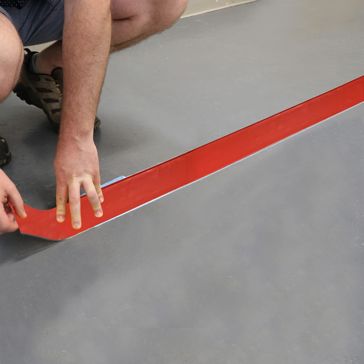 SmartSign Red 2 inch x 100 feet Floor Marking Tape, 32 mil Vinyl Floor Tape, Superior Mark Industrial Use Safety Tape with Beveled Edges, Strong Adhesive, for Gym/Warehouse/Courts