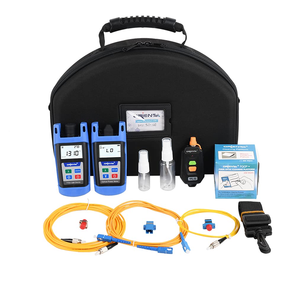 ORIENTEK TLT-12E FTTH Tool Kits Fiber Optic Power Meter + Optical Light Source +VFL FTTH Loss Test Kit Optical Power Meter OPM OLS