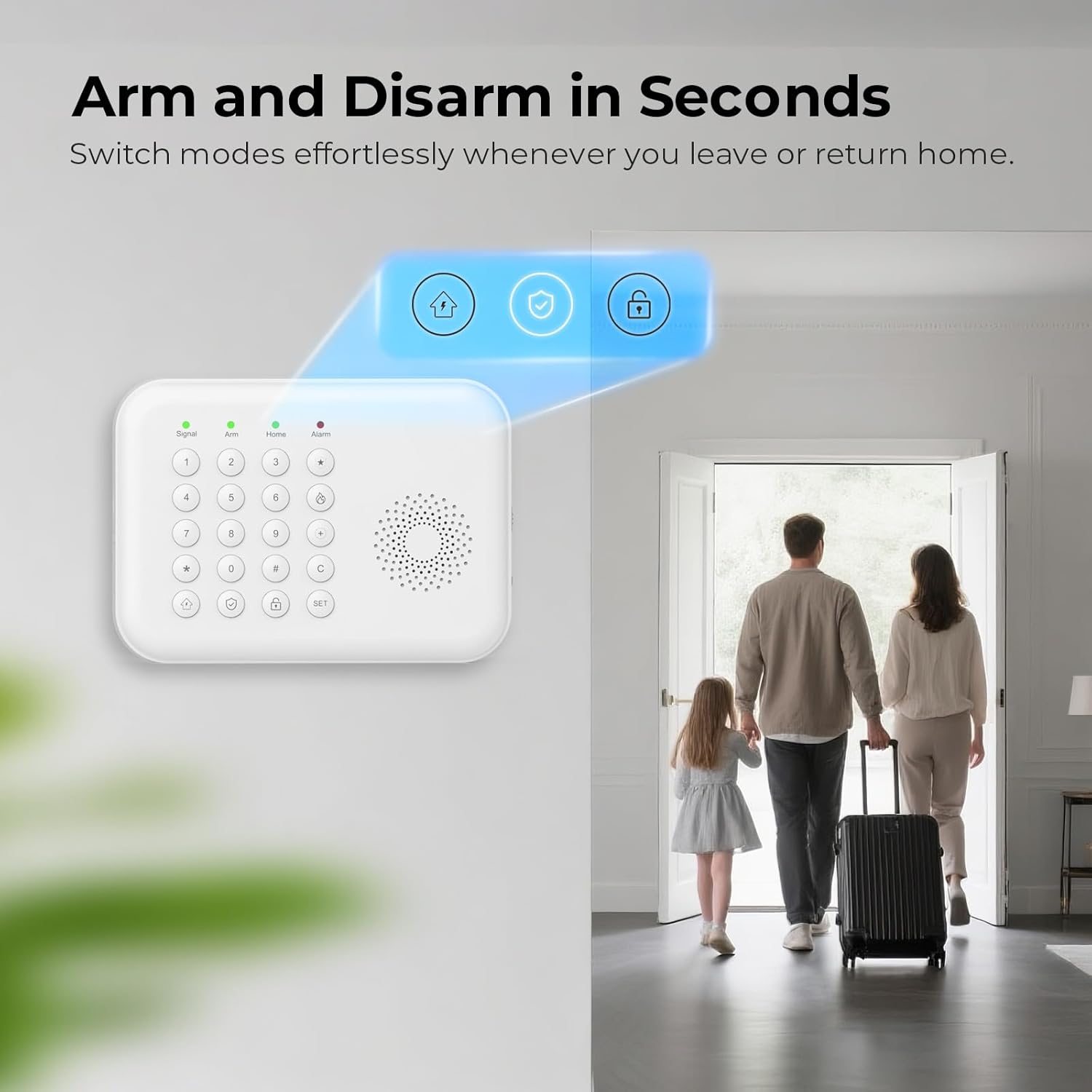 Alarm System for Home Security,WiFi/4G Home Alarm System with DIY,Remote Control App Alert Door Window Sensor Motion Detection No Monthly Fee Compatible with Alexa & Google