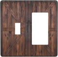 Decorative Outlet Covers Vintage Brown Farmhouse Barn Door 2 Gang Light Switch Cover Plate Single Toggle 1 Rocker Wall Plates for Electrical Outlets Switch Plate Covers for Bedroom Home Decor