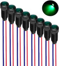 8pcs Green LED Indicator Pilot Light 110VAC Mounting Hole Size 8mm(Flame Retardant Plastic Shell)