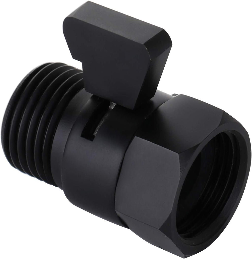 Tenfe Water Flow Control Valve, Brass Shut Off Valve Adjust Water Volume Regulator for Hand Held Shower Head & Bidet Sprayer, Matte Black Water Saver G1/2 Standard Connection