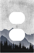 Outlet Covers Natural Landscape Mountains Pine Trees 1 Gang Duplex Wall Plate Decorative Switch Plates Electrical Receptacle Faceplate Light Switch Cover for Bedroom living Room Decor
