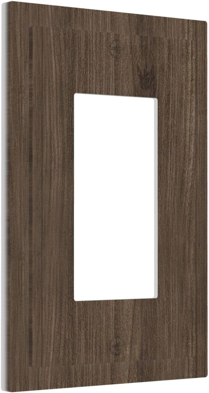 Decorative Outlet Covers Rustic Walnut Wood Grain 1 Gang Single Rocker Light Switch Cover Plate GFCI Wall Plates Electrical Switch Plate Cover for Farmhouse Cabin Decor
