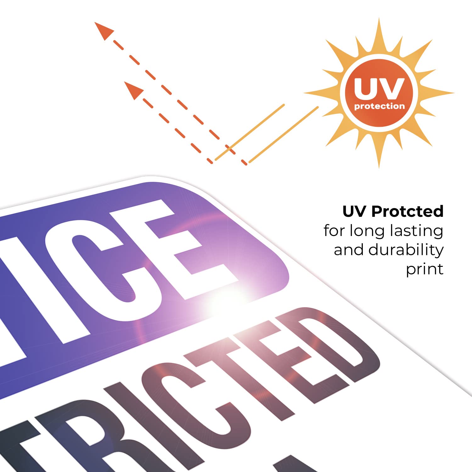 Notice Restricted Area Sign, 12x18 Inches, 55 mil Thick HDPS (high Density polystyrene), Made in USA