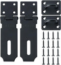 Alise 2pcs Door Locks Hasp Latch,4 Inch SUS 304 Stainless Steel Safety Packlock Clasp Hasp Lock Latch,with Fixing Screw for External Doors Window Cabinet Pet Cage,MS9B-4C-2P