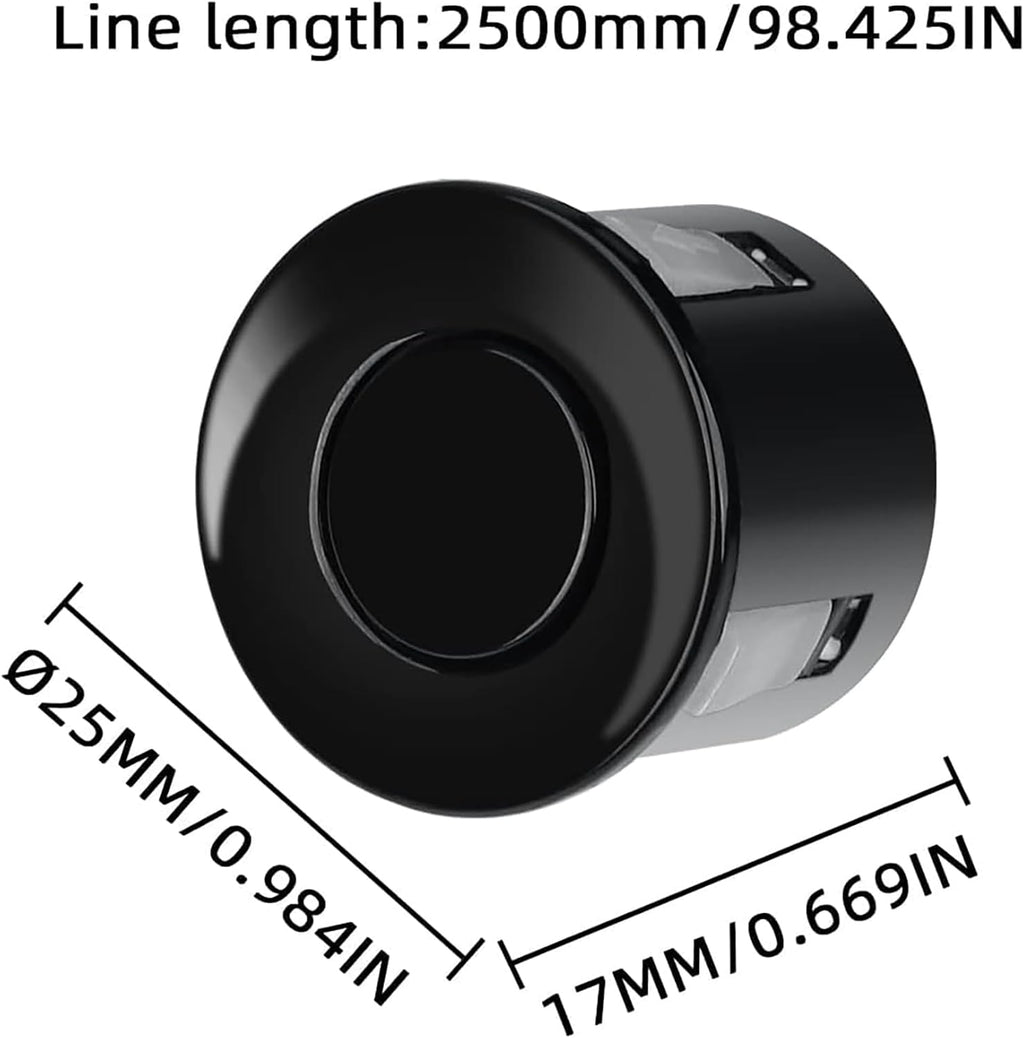 New Feature Rear Parking Sensor with Selectable Distance in Feet, Bidirectional Display Options, and Customizable Numeric Orientation（Black）