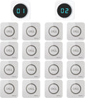 SINGCALL Restaurant Pager System Waiter Calling System Pagers and Beepers for Kitchen,Fast Food,Hotel,Restaurants,Cafe,Bar to Call Waiters 16 Waterproof Wireless Call Buttons 2 Number Display Receiver